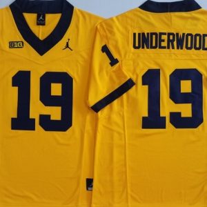 Michigan Wolverines Yellow #19 UNDERWOOD jersey