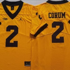 Michigan Wolverines Yellow #2 CORUM jersey