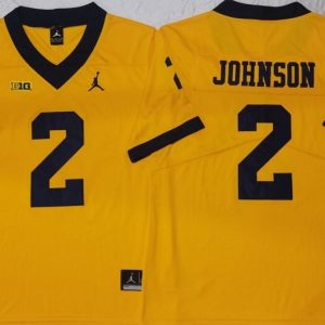 Michigan Wolverines Yellow #2 JOHNSON jersey