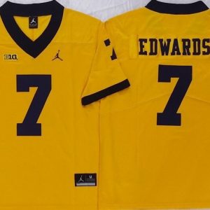 Michigan Wolverines Yellow #7 EDWARDS jersey