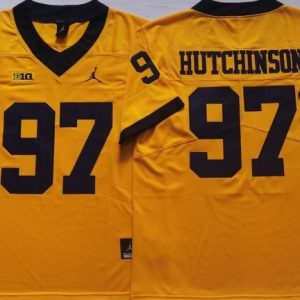 Michigan Wolverines Yellow #97 HUTCHINSON jersey