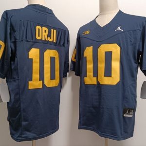 Michigan Wolverines  #10 Alex Orji Deep Blue Diamond Edition jersey
