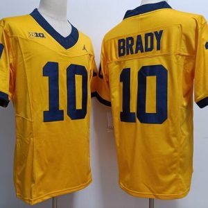 Michigan Wolverines  #10 Tom Brady Gold jersey