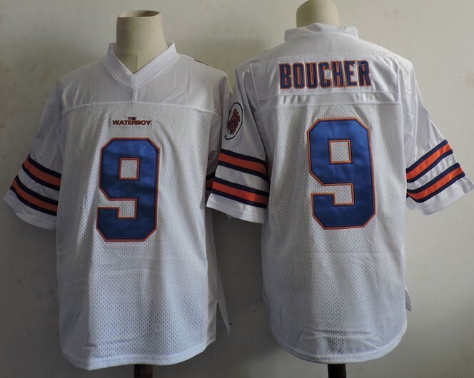Movie Jerseys The Waterboy Adam Sandler Movie #9 Bobby Boucher White Football Jersey jersey