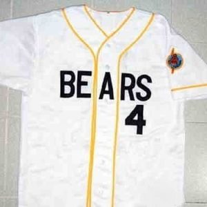 Movie Jerseys  White Bad News BEARS 4 jersey