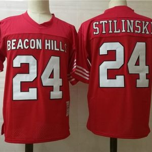 Movie Jerseys  Young Wolf #24 Bwacon Hills Stilinski Red jersey