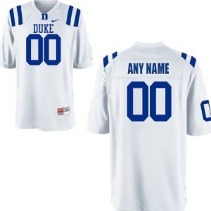 NCAA CUSTOM Duke Blue Devils White #00 jersey