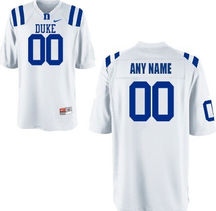 NCAA CUSTOM Duke Blue Devils White #00 jersey