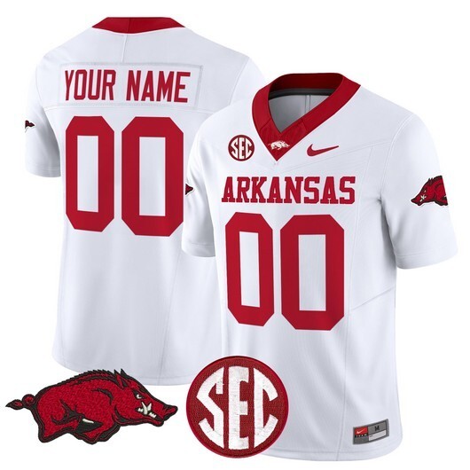 NCAA CUSTOM F.U.S.E Jerseys #00 Arkansas White jersey