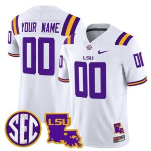 NCAA CUSTOM F.U.S.E Jerseys #00 Lsu White jersey