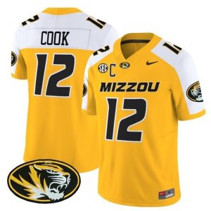NCAA CUSTOM F.U.S.E Jerseys #12 Mizzou Cook Yellow jersey