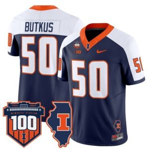 NCAA CUSTOM F.U.S.E Jerseys #50 Butkus Blue jersey