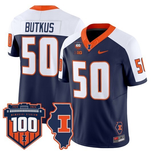 NCAA CUSTOM F.U.S.E Jerseys #50 Butkus Blue jersey