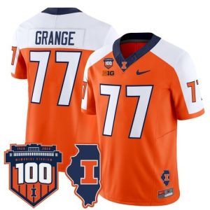 NCAA CUSTOM F.U.S.E Jerseys #77  Grange  Orange jersey