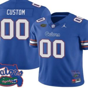 NCAA CUSTOM Florida Gators Blue #00 (2) jersey