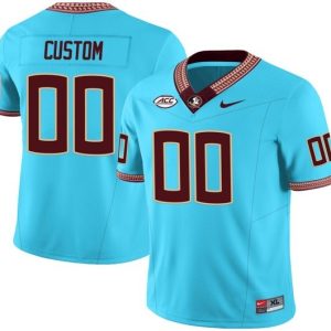NCAA CUSTOM Florida State Seminoles Baby Blue #00 jersey