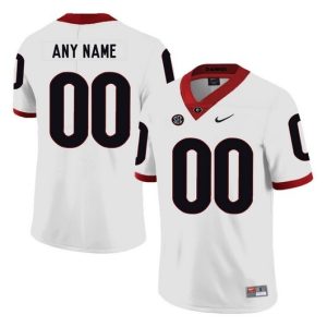 NCAA CUSTOM Georgia Bulldogs White #00 jersey