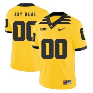 NCAA CUSTOM Iowa Hawkeyes YELLOW #00 jersey