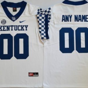 NCAA CUSTOM Kentucky Wildcats White #00 jersey