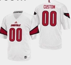 NCAA CUSTOM Louisville Cardinals White #00 jersey