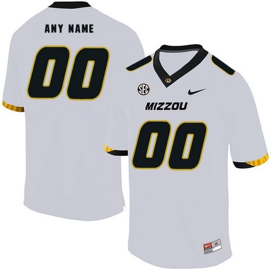 NCAA CUSTOM MISSOURI TIGERS White #00 jersey