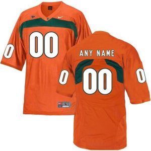 NCAA CUSTOM Miami Hurricanes Orange #00 jersey