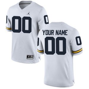 NCAA CUSTOM Michigan Wolverines White #00 jersey