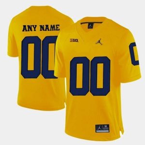 NCAA CUSTOM Michigan Wolverines Yellow #00 jersey