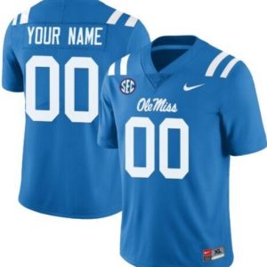 NCAA CUSTOM Ole Miss Rebels Blue #00 jersey
