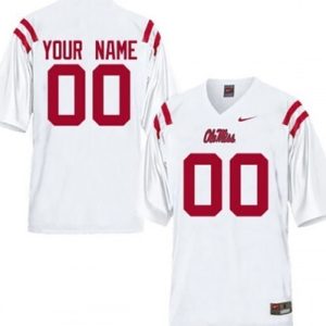 NCAA CUSTOM Ole Miss Rebels White #00 jersey