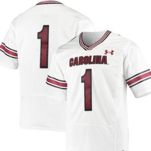 NCAA CUSTOM South Carolina Gamecock White #00 jersey