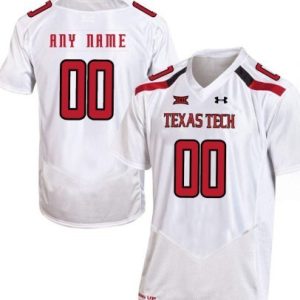 NCAA CUSTOM Texas Tech Red Raiders White #00 jersey
