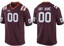 NCAA CUSTOM Virginia Tech Hokies RED_1 #00 jersey