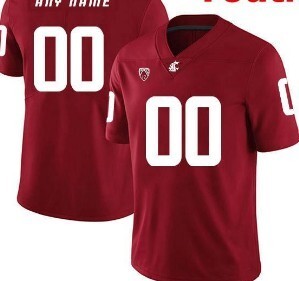 NCAA CUSTOM WASHINGTON STATE COUGARS Red #00 jersey