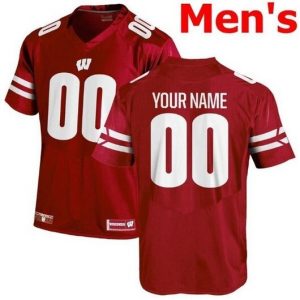 NCAA CUSTOM Wisconsin Badgers Red #00 jersey