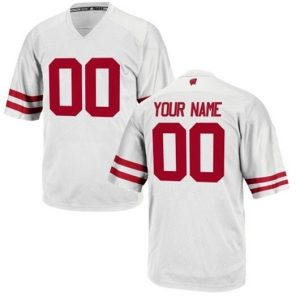 NCAA CUSTOM Wisconsin Badgers White #00 (2) jersey