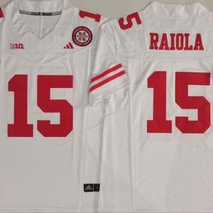 Nebraska Huskers #15 Raiola White jersey