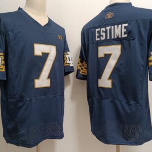 Norte Dame Fighting Irish #7 Audric Estime Dark Blue Special Edition jersey