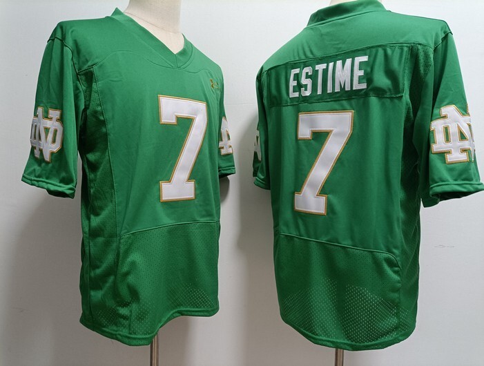 Norte Dame Fighting Irish #7 Audric Estime Green 2023 (2) jersey