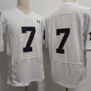 Norte Dame Fighting Irish #7 Audric Estime White jersey