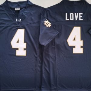 Norte Dame Fighting Irish Blue #4 LOVE jersey