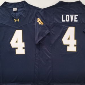 Norte Dame Fighting Irish Blue #4 LOVE (2) jersey