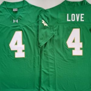 Norte Dame Fighting Irish Green #4 LOVE jersey