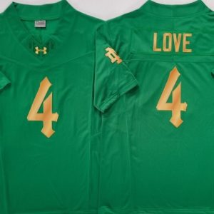 Norte Dame Fighting Irish Green #4 LOVE (2) jersey