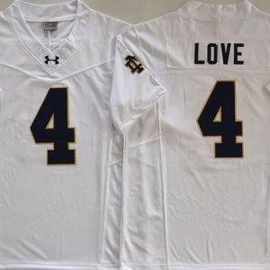 Norte Dame Fighting Irish White #4 LOVE jersey