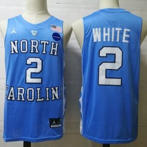 North Carolina Tar Heels #2 WHITE Blue jersey