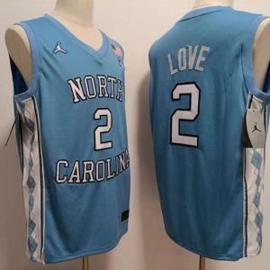 North Carolina Tar Heels Basketball #2 Love Blue jersey