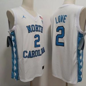 North Carolina Tar Heels Basketball #2 Love White jersey