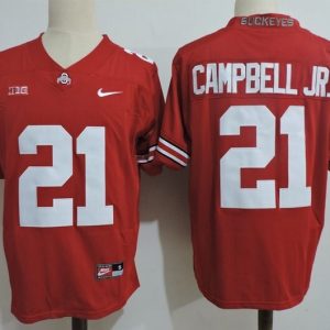 Ohio State Buckeyes #21 Campbell JR Red jersey