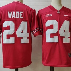 Ohio State Buckeyes #24 Wade Red jersey